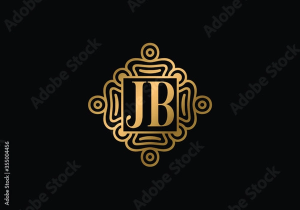 Obraz Initial Monogram Letter J B Logo Design Vector Template. JB Letter Logo Design 
