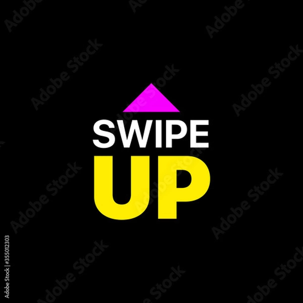 Obraz Swipe Button. Swipe Icon. UI Button. Swipe Arrow On a Black Background. Vector Illustration