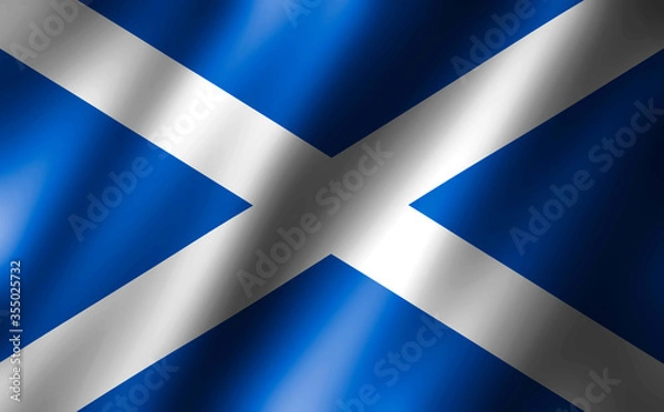 Fototapeta 3D rendering of the waving flag Scotland
