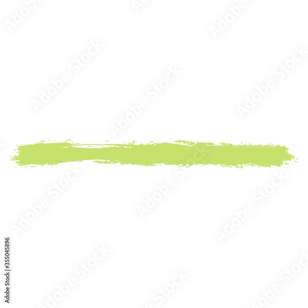 Obraz Brushstroke left a green paint imprint. Paintbrush texture in brushstroke form. Recolorable shape isolated from background. Vector illustration is a graphic element for artistic design projects.