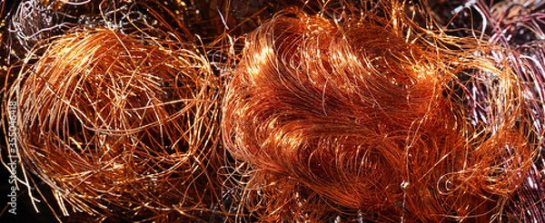 Obraz Shiny copper wire ready for recycling at the factory