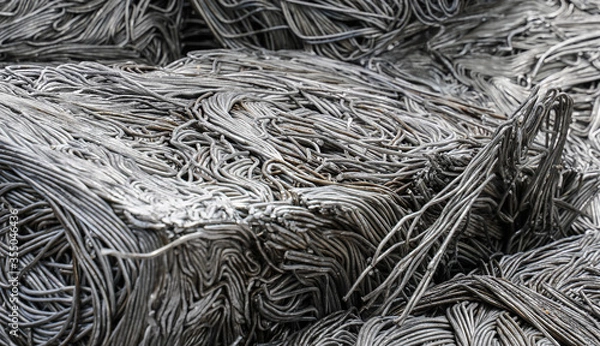 Obraz Cubes of aluminum pressed wire ready for remelting