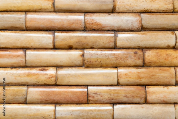 Fototapeta Horizontal glossy bamboo pattern with visible bamboo grain