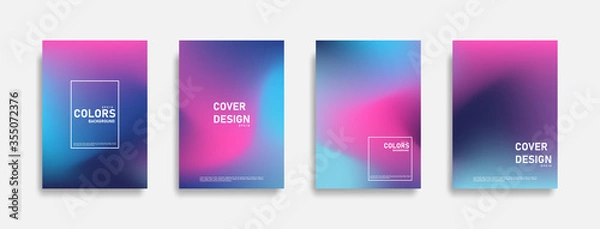 Fototapeta Abstract fluid gradient cover design. Smooth colorful backgrounds.