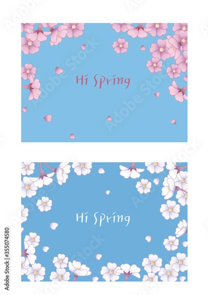 Fototapeta 봄의 벗꽃 벡터 일러스트레이션