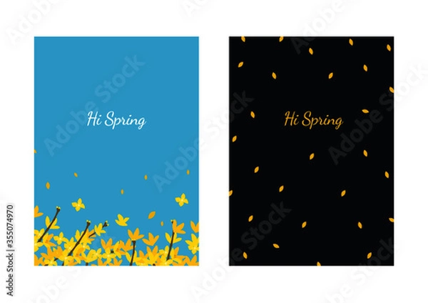 Obraz 봄의 개나리꽃 벡터 일러스트레이션