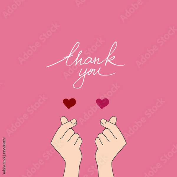 Obraz 두 손가락 하트, 한국 손하트 모양