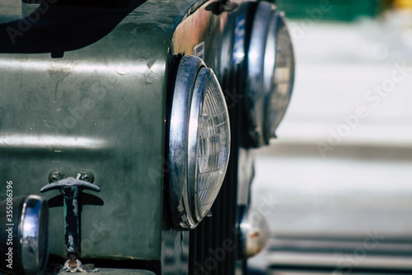 Obraz View of a US army willys jeep parked in the streets of Limassol in Cyprus Island