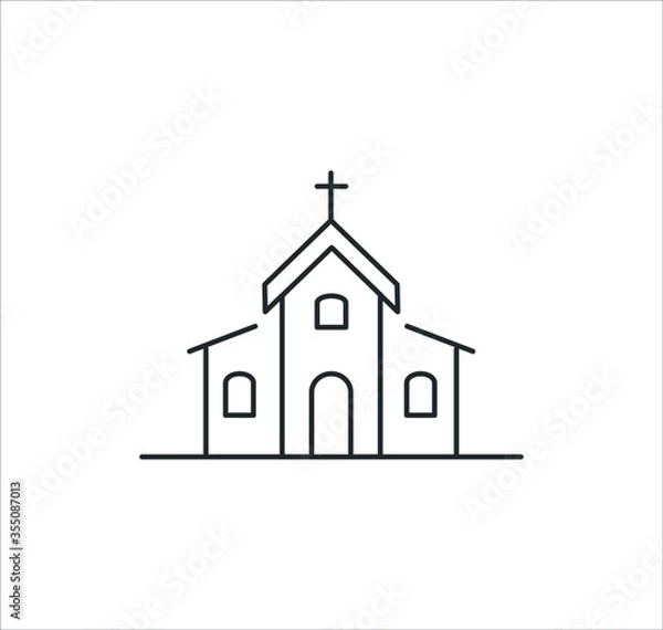Obraz Church vector icon on white background