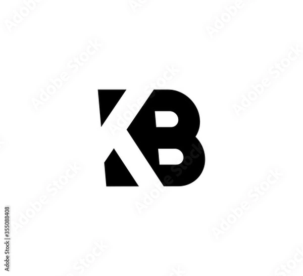 Obraz Initial letters Logo black positive/negative space KB