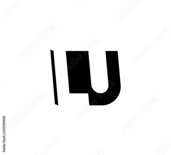 Fototapeta Initial letters Logo black positive/negative space LU