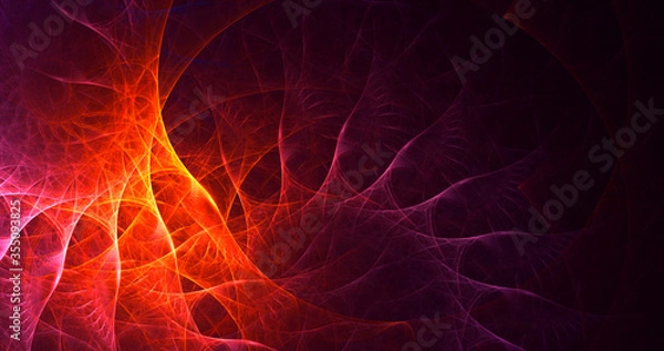 Fototapeta 3D rendering abstract red fractal light background