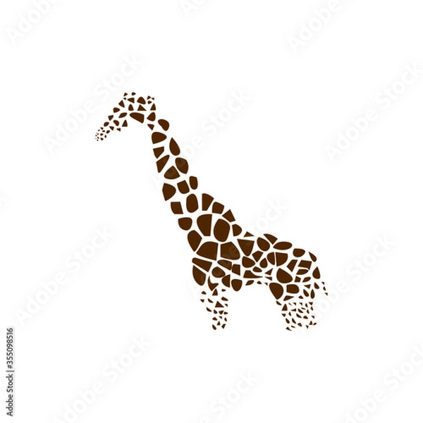 Obraz giraffe silhouette vector