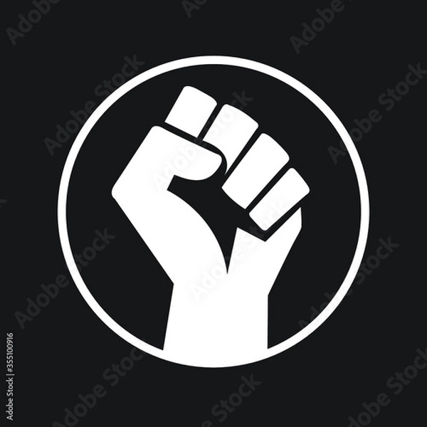 Fototapeta vector illustration of a hand . black lives matter. black power	
