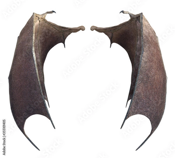 Obraz 3D Rendered Devil Wings Isolated On White Background - 3D Illustration