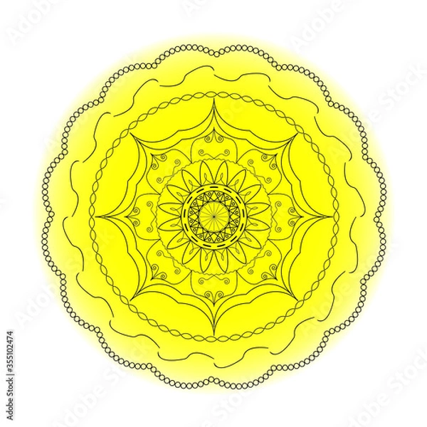 Fototapeta mandala on yellow background
