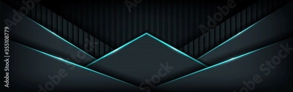 Obraz luxury dark background with blue lines combinations