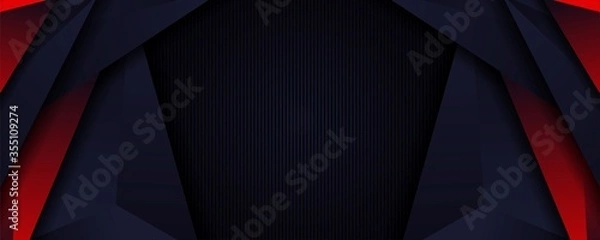 Obraz modern dark blue combine and red shape background