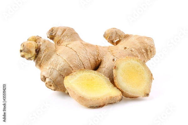 Fototapeta ginger on white background. depth of field