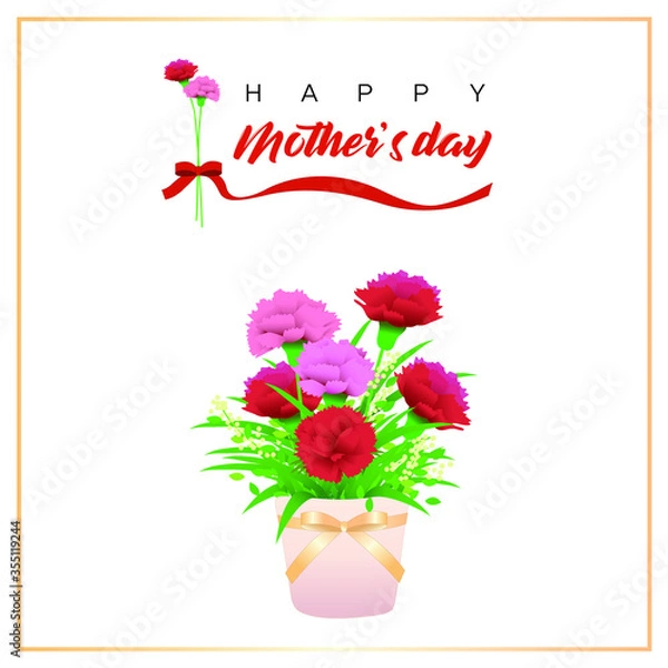 Obraz 행복한 어머니날, 어버이날, 카네이션, 감사합니다.