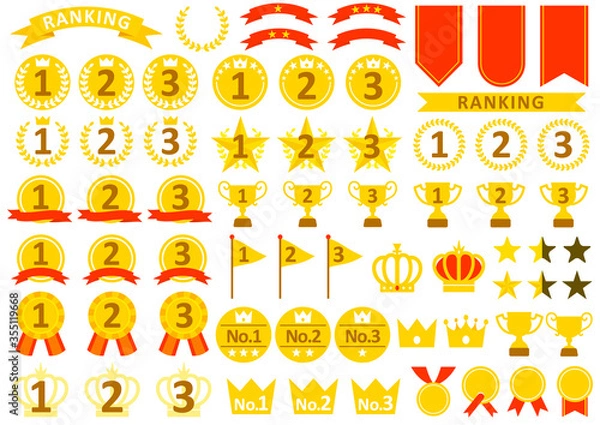 Obraz シンプルなランキングアイコンセット