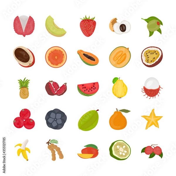 Obraz Fruit Flat Icon Pack