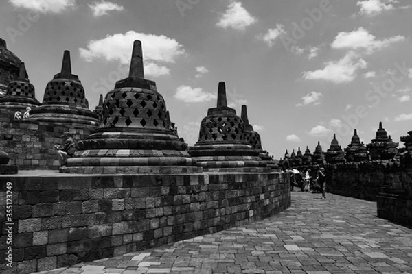 Obraz Borobudur Tample in B&W