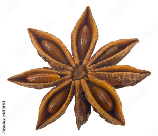 Obraz Anise stars isolated on white background c