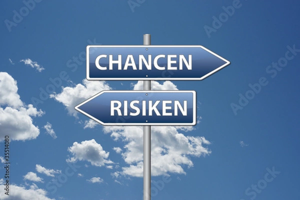 Fototapeta Chancen Risiken Wegweiser 