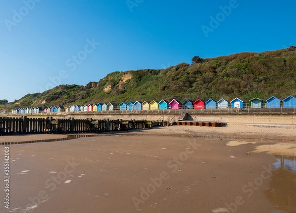 Obraz Beach huts at Overstrand in Norfolk