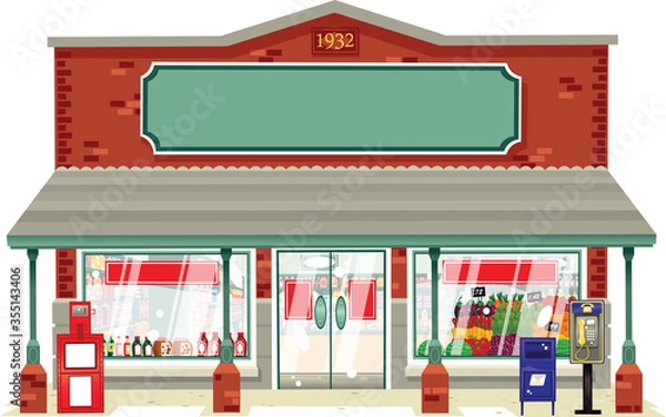 Obraz Typical small supermarket