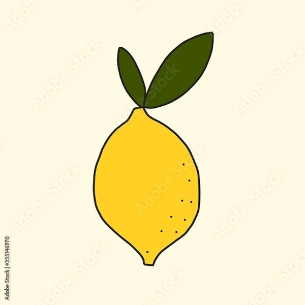 Fototapeta Illustration of lemon icon design, vector illustration of lemon 
