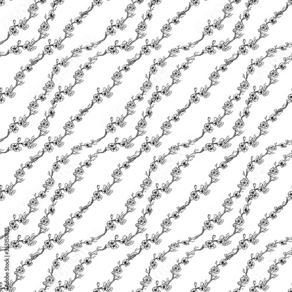 Obraz blooming saur pattern, pattern, drawing, pen roller