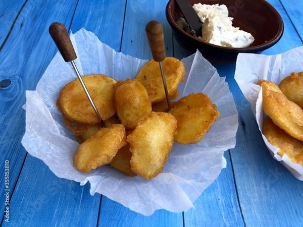 Obraz Home made deep fried potato chips