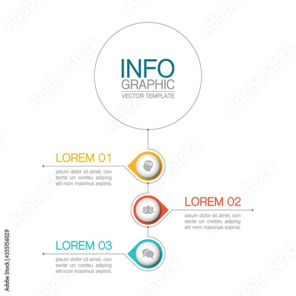 Fototapeta Vector iInfographic template for business, presentations, web design, 3 options.