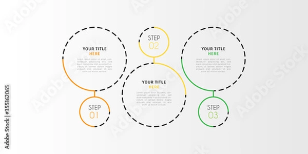 Fototapeta Business infographic element with options, steps, number vector template design