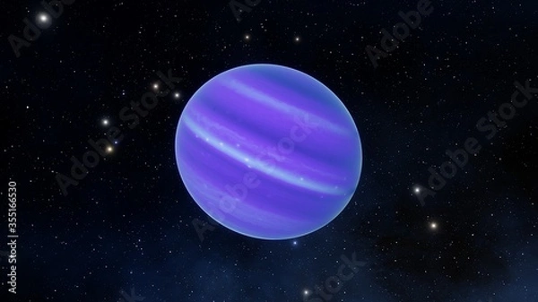 Obraz super-earth planet, realistic exoplanet, planet suitable for colonization, earth-like planet in far space, planets background 3d render	