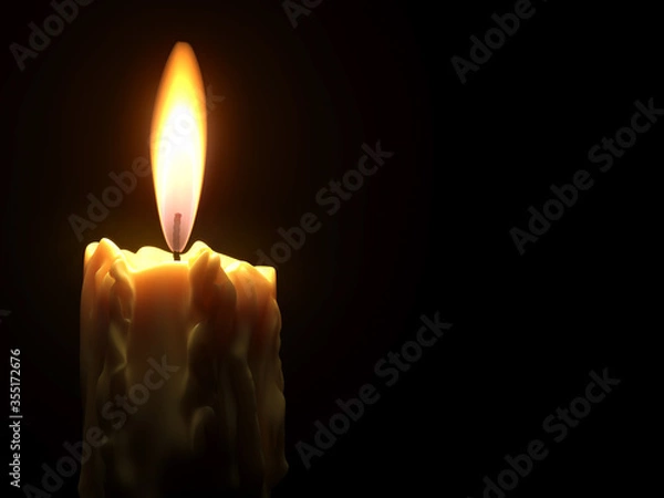 Obraz Candle lighting a dark place