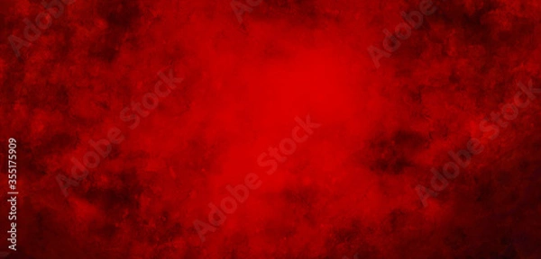 Fototapeta Red background watercolor paint texture.