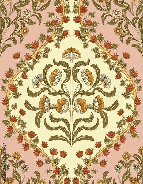 Obraz Hand-drawn Seamless Pattern Design, Paisley Style