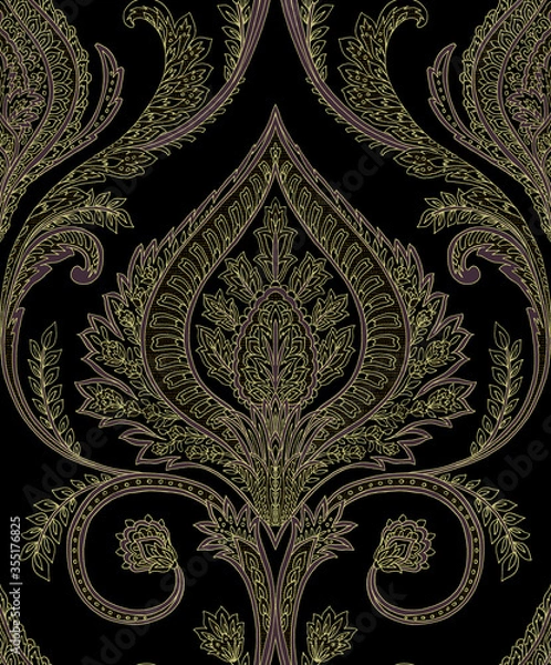 Obraz Hand-drawn Seamless Pattern Design, Paisley Style