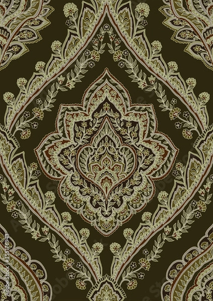 Obraz Hand-drawn Seamless Pattern Design, Paisley Style