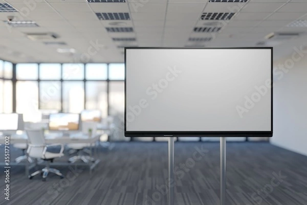 Fototapeta Office LCD display mockup. 3d illustration