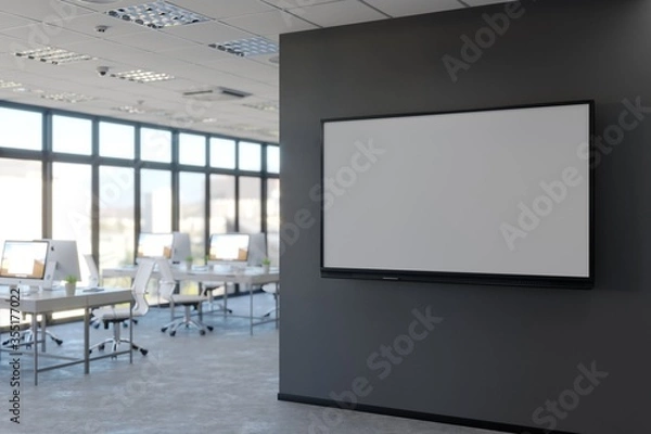 Fototapeta Office LCD display mockup. 3d illustration
