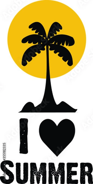 Fototapeta I love summer T-shirt design.