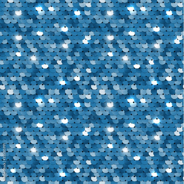 Obraz Seamless blue sequined texture - vector eps10 illustration