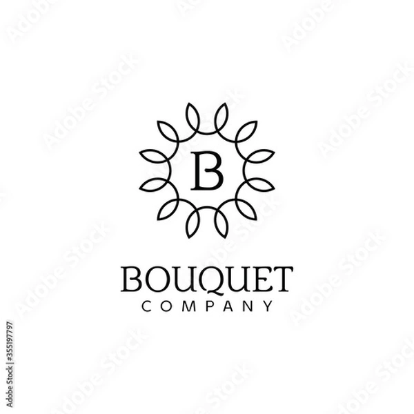 Obraz B letter vector logo template (sign, symbol, emblem, ornament)