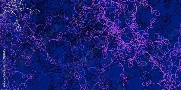 Fototapeta Light Pink, Blue vector backdrop with bent lines.