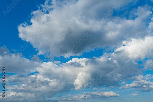 Fototapeta Blue sky with clouds closeup. Nature wallpaper. cloudscape background cloudscape