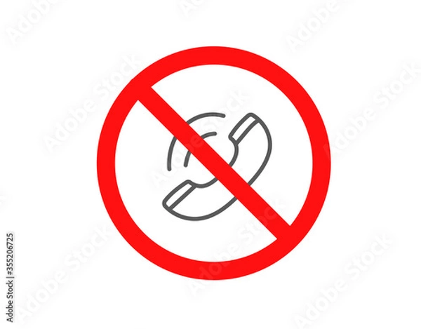 Fototapeta Do not use telephone sign. Vector concept